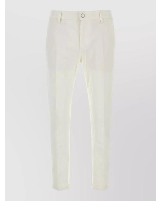 PT Torino White Stretch Cropped Denim Jeans Belt Loops for men