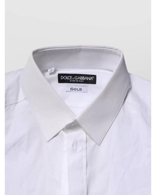 Dolce & Gabbana White Slim-Fit Long-Sleeve Dress Shirt for men