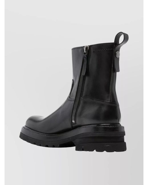 Premiata Black Leather Ankle Boots for men