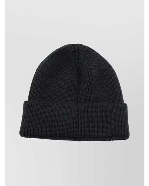 The North Face Black Relaxed Style Ribbed Knit Fold-Over Cuff Hat for men