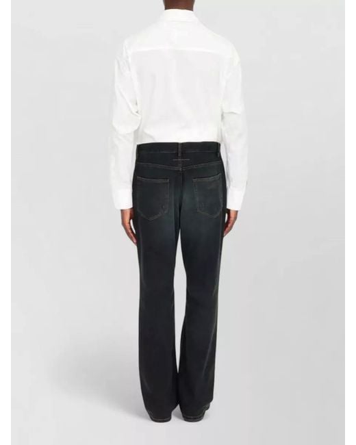 MM6 by Maison Margiela Black Straight Leg Denim Five Pocket Pants for men