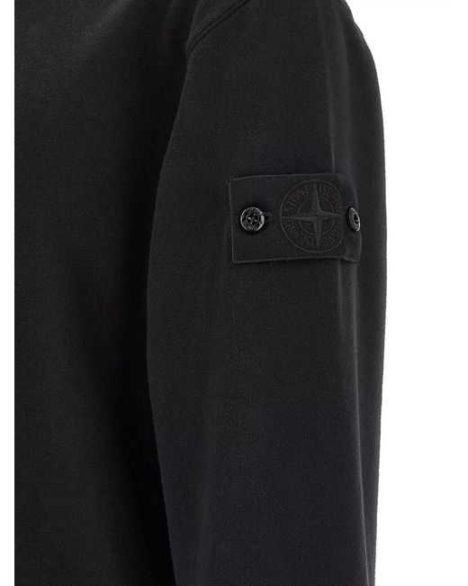 Stone Island Blue Ghost Badge Crew Neck Sweatshirt for men