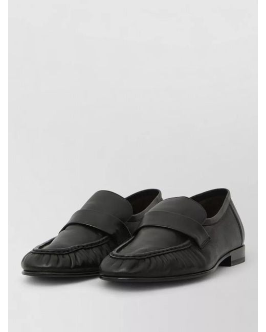 The Row Black Leather Loafers for men