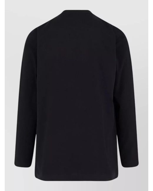 Y-3 Blue Cotton Long-Sleeve Logo-Print T-Shirt for men