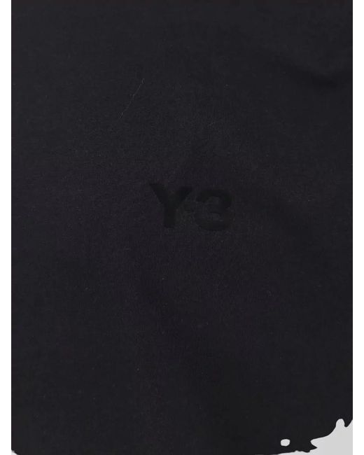 Y-3 Blue Cotton Long-Sleeve Logo-Print T-Shirt for men
