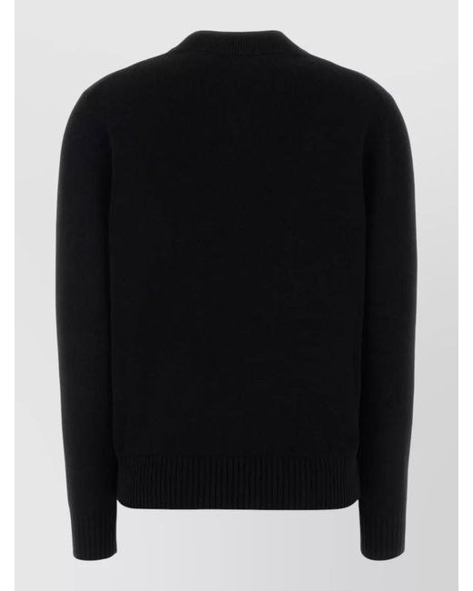Givenchy Black Cashmere Wool Crew-Neck Sweater