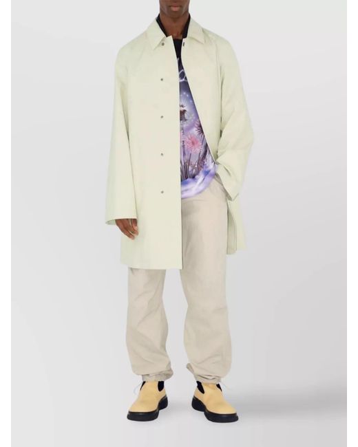 Burberry White Cotton Blend Drawstring Trousers for men