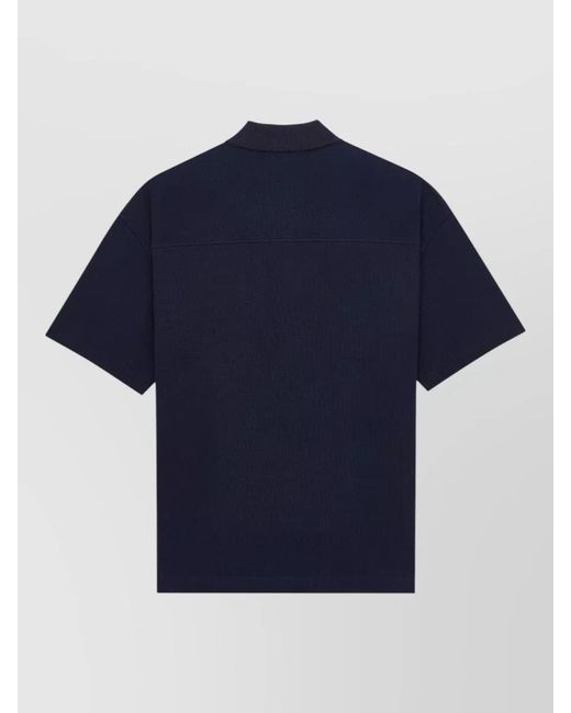 Saint Laurent Blue Cassandre Polo Shirt Chest Pocket for men