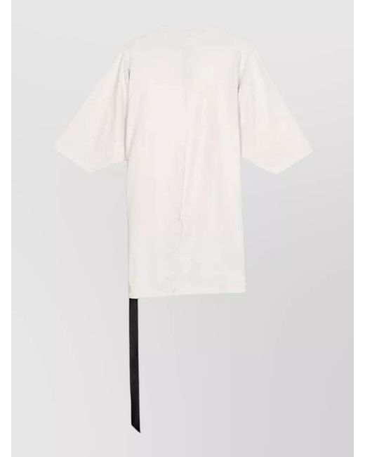 Rick Owens White Jumbo Short Sleeve Crew Neck T Shirt for men