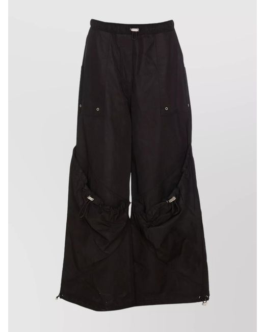 The Attico Black Wide-Leg Cargo Trousers