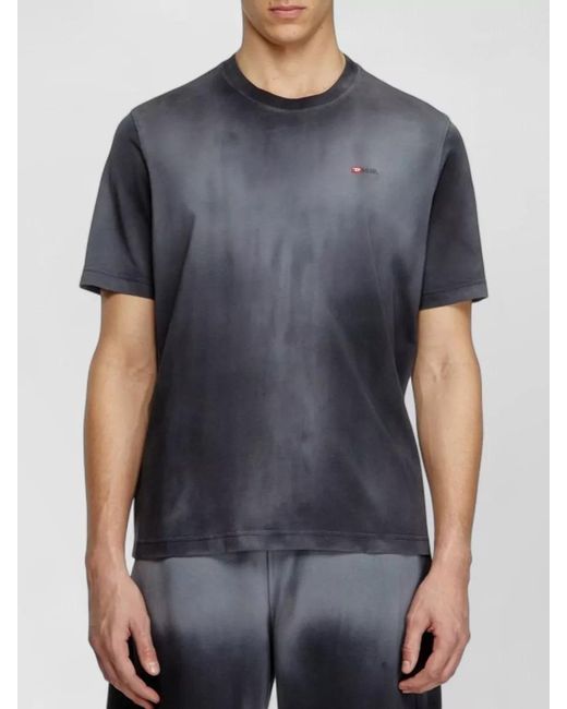 DIESEL Blue Logo-Embroidered T-Shirt for men