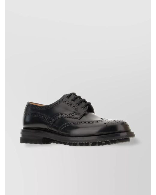 Church's Black Leather Brogue Derby Shoes for men
