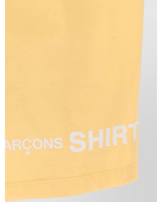 Comme des Garçons Yellow Logo Detail Crew Neck Short Sleeve T-Shirt for men