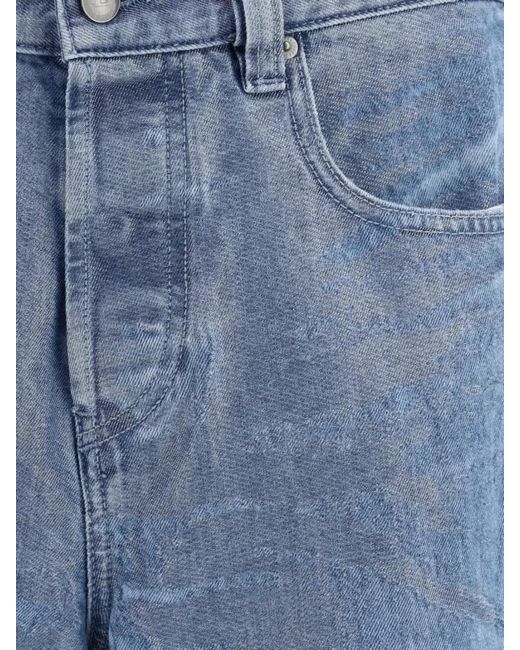 DIESEL Blue Straight Leg Trousers Nylon And Silk Blend for men