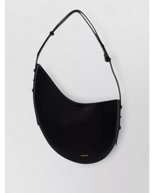 Soeur Black Leather Shoulder Bag