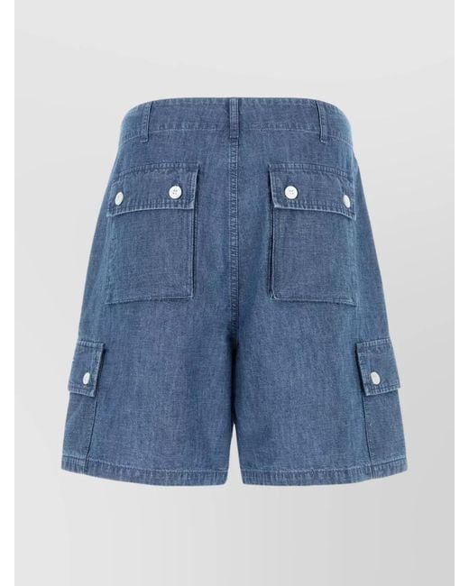 Givenchy Blue Denim Cargo Shorts for men