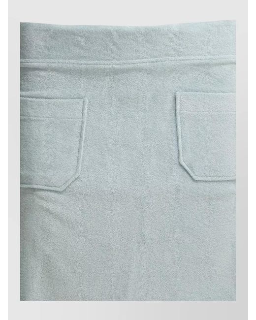 Ines De La Fressange Paris Blue Skirt Featuring Back Pockets Textured Fabric