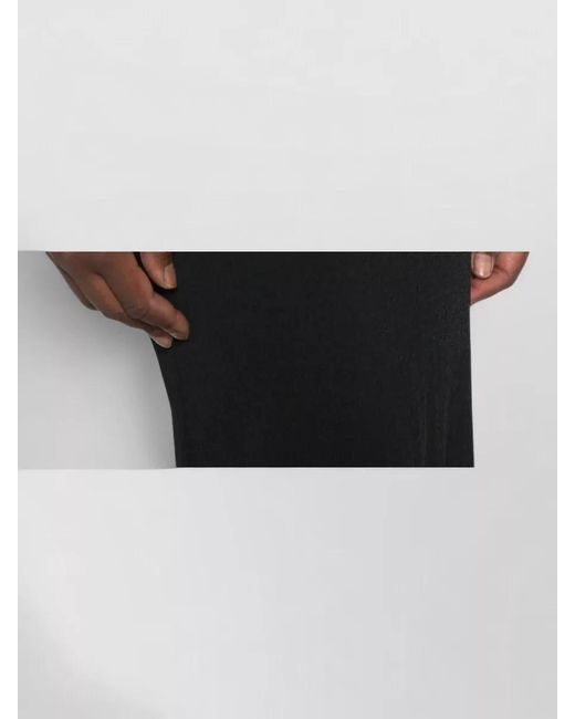 Rick Owens Black Velvet Long Dress High Neck Draped
