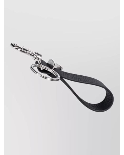 Tod's Blue Leather Strap Keyring And Metal Hardware for men