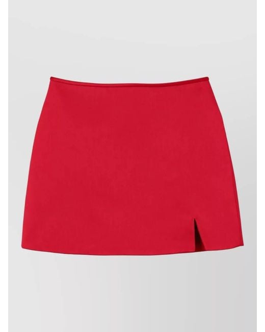 Marc Jacobs Red High Waisted Satin Midi Skirt