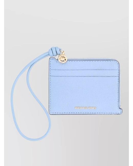 Michael Kors Blue Signature Wrist Strap Purse And Cardholder