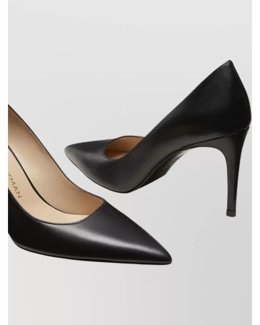 Stuart Weitzman Black Pointed Toe Pumps Smooth Finish Design