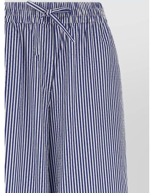 P.A.R.O.S.H. Purple Cashine Pants Striped Pattern Wide Leg Back Pocket