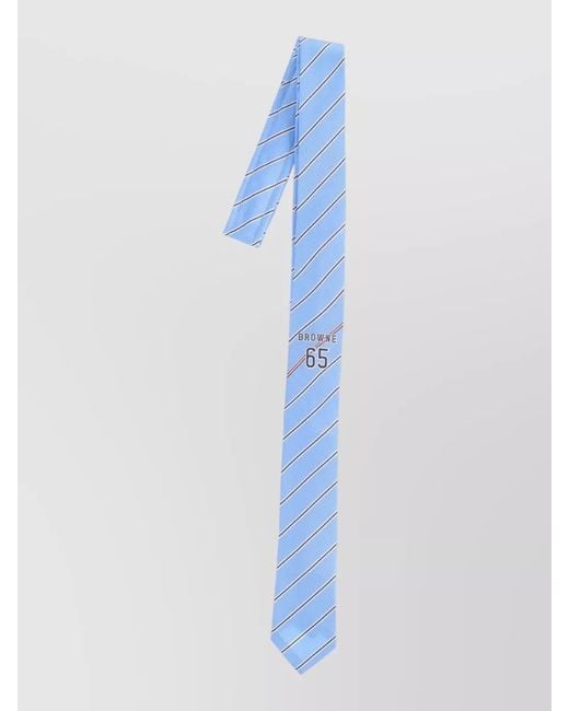 Thom Browne Blue Slim Stripe Tie Narrow Width Design for men