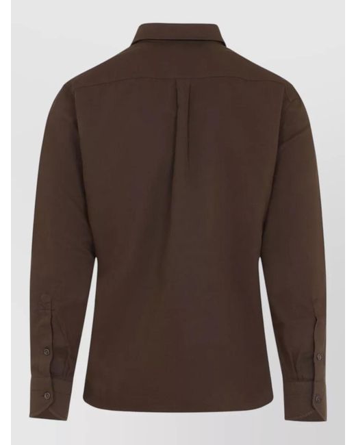 Tom Ford Brown Cotton Linen Military Shirt for men