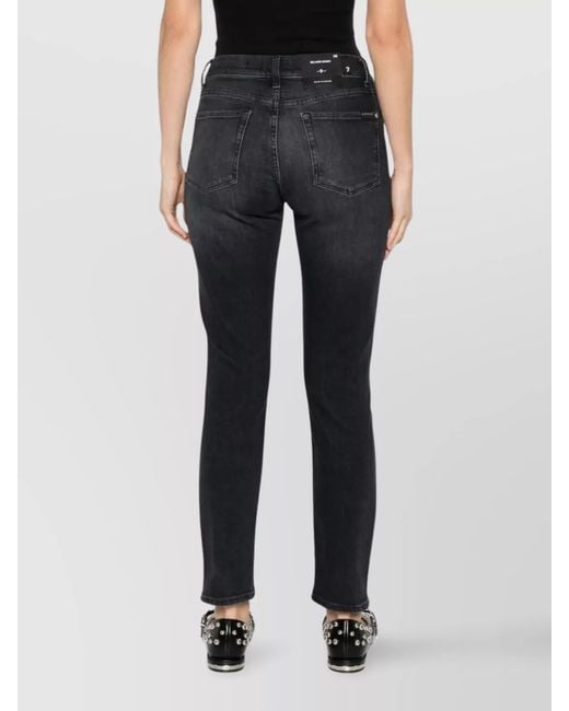 7 For All Mankind Blue Denim Mid-Rise Bootcut Jeans