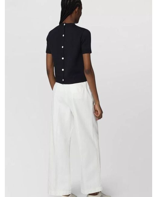 Fabiana Filippi White Wide Leg Viscose Blend Trousers
