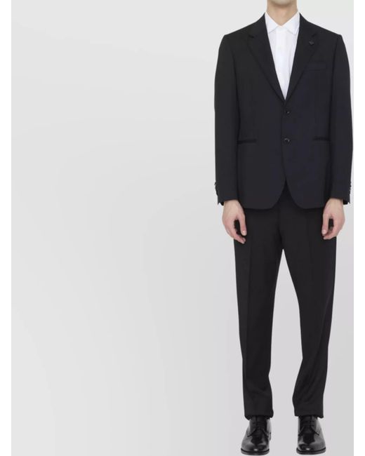 Lardini Black Wool Suit With Straight-Leg Trousers for men