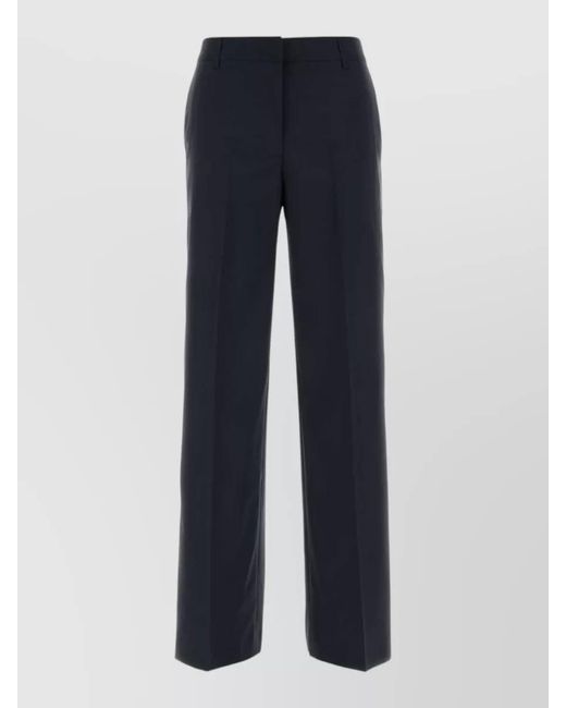 PT Torino Blue Francoise Twill Trousers Wide Leg Design