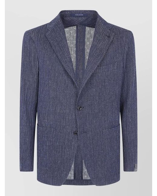 Tagliatore Blue Montecarlo Suit Jacket Notch Lapel for men