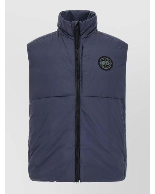 Canada Goose Blue Lodge High Collar Menswear Vest for men