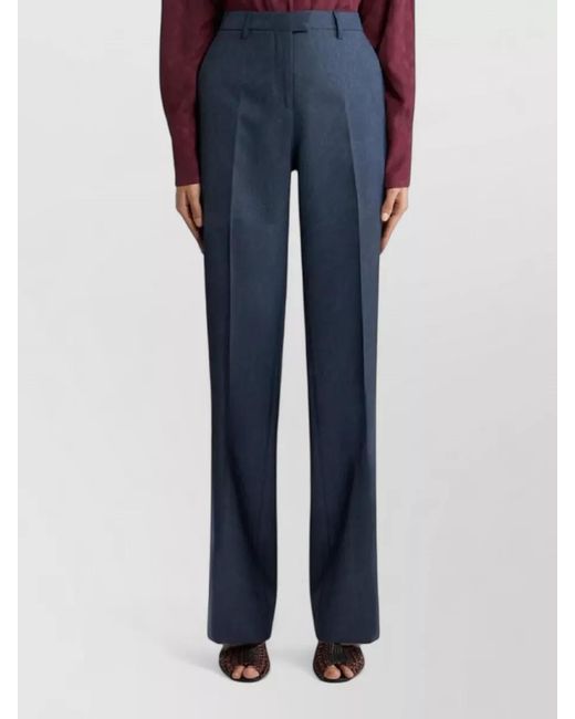 Etro Blue Tailored Suit Trousers High Waist