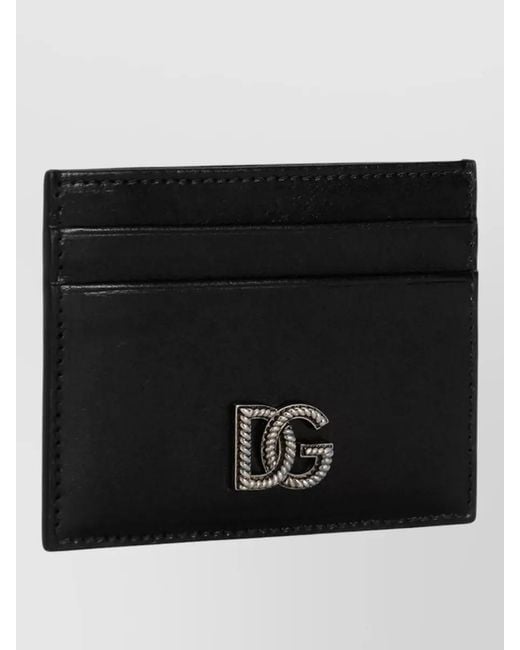 Dolce & Gabbana Black Leather Card Holder for men