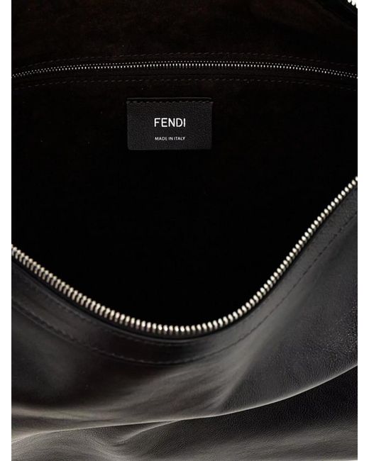 Fendi Black Large Calf Leather Shoulder Bag