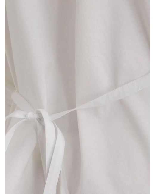 Jucca White Cotton Top Relaxed Fit Round Neck