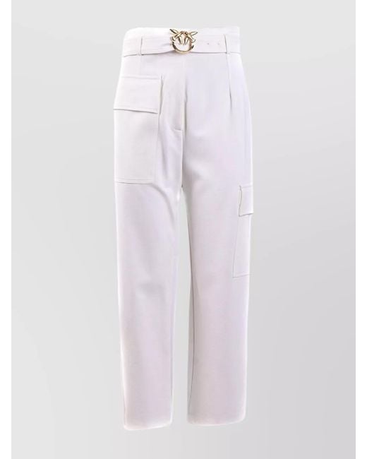 Pinko White Cropped Trousers