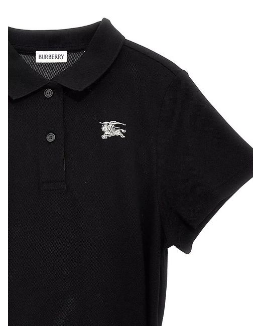 Burberry Black Cotton Piqué Short-Sleeve Polo Knee-Length Dress