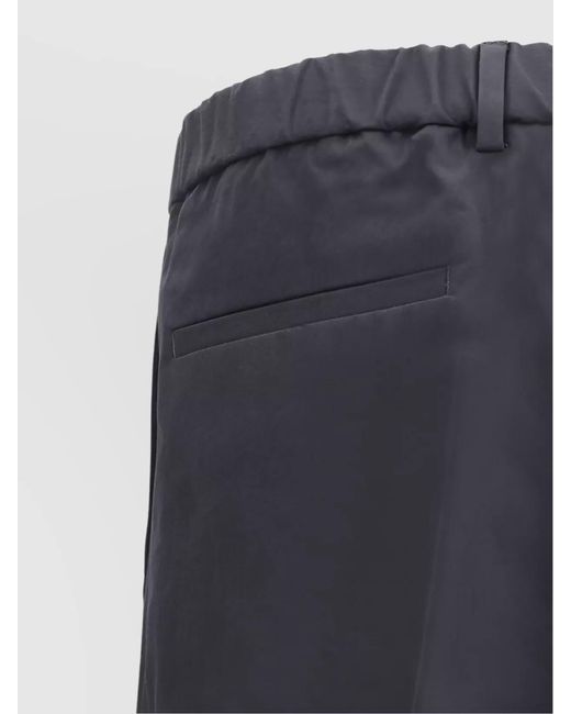 Jil Sander Blue Cotton Straight-Leg Trousers for men