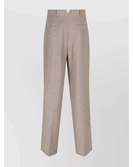 Frankie Shop Multicolor Straight Leg Trousers With Pleats And Pockets