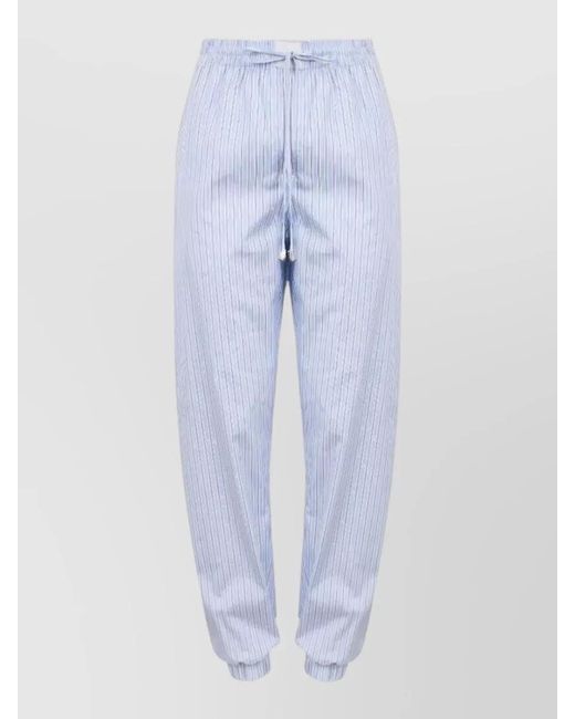 The Attico Blue Lounge Pants Striped Pattern Cuffed Ankles