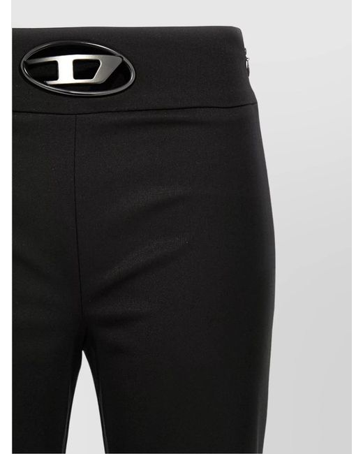 DIESEL Black High-Rise Flare Waistband Trousers