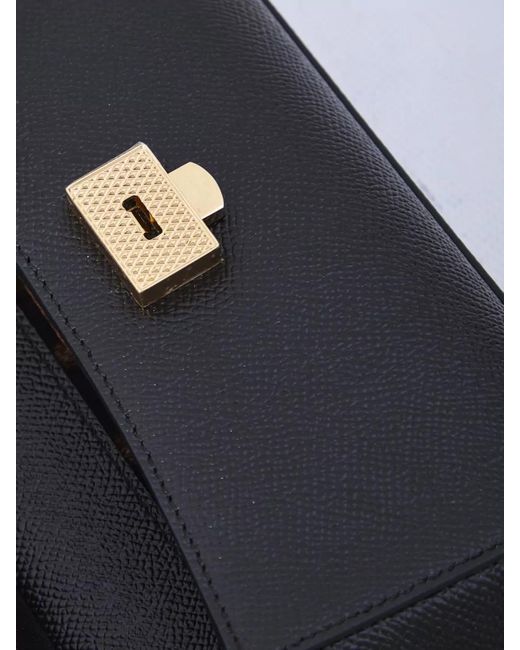 Dolce & Gabbana Black Sicily Medium Leather Tote Bag Shoulder Strap
