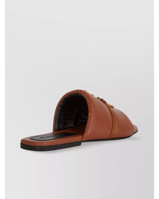 J.W. Anderson Brown Embellished Open Toe Flat Sole Mules