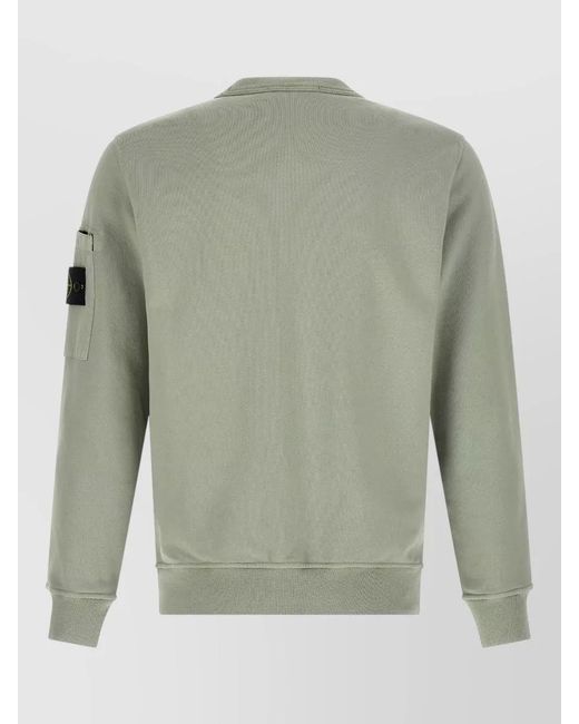 Stone Island Green Crew Neck Sweatshirt Long Sleeves for men