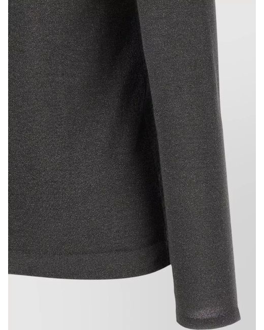 Brunello Cucinelli Gray Cashmere Silk Lamé Boat Neck Long-Sleeve Sweater