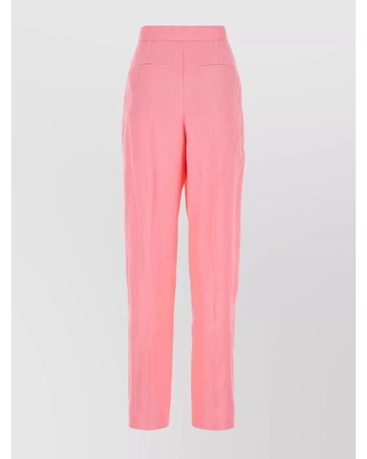 Stella McCartney Pink High-Rise Straight-Leg Trousers